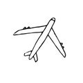 Plane hand drawn sketch icon. Monochrome design element stock vector illustration